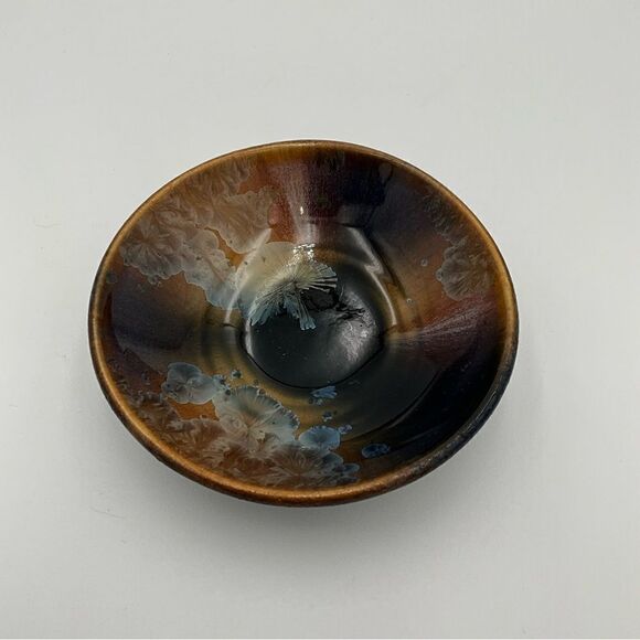 BILL CAMPBELL Art Pottery Crystalline Glaze Trinket Bowl - Picture 3 of 6